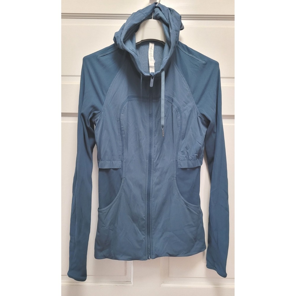 Lululemon Women's Dance Studio Rib Sleeve Full Zip Jacket - Petrol Blue - Size 8